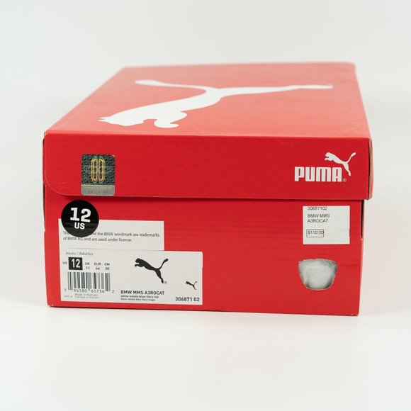 Puma x BMW MMS A3ROCAT \'White\' 306871-02 Leather Racing Sneakers size 9 - 14 main image 5